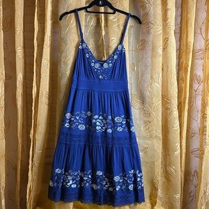 INC International Concepts dress…wore only 1x…Blue with silver embroidery.